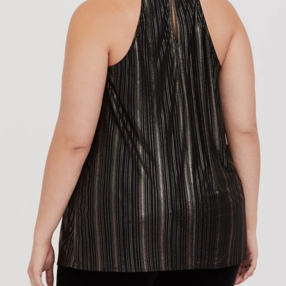 Torrid Black & Gold Stripe Goddess Tunic Top Multi Plus Size 2 2X 18 20 - Picture 2 of 7